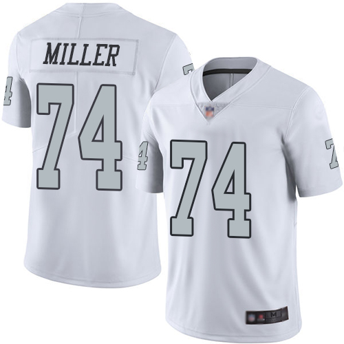 Men Oakland Raiders Limited White Kolton Miller Jersey NFL Football #74 Rush Vapor Untouchable Jersey